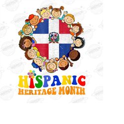 National Hispanic Heritage Month Png Sublimation Design Download, Hispanic Heritage Month png, Dominican Republic Flag p