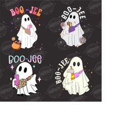 Boo-Jee Png Bundle, Boo Jee Ghost Png, Funny Halloween Ghost Png, Inspired Ghost Png, Instant Digital Download, Retro Ha