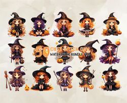 50 Cute Witch Girl Png, Halloween Svg, Cute Halloween, Halloween, Halloween Png 125