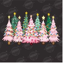 Christmas Trees With Lights Png Sublimation Design, Merry Christmas Png,Happy Holiday Png,Christmas Trees Png,Christmas