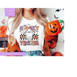 Halloween Shirts, Spooky Teacher Shirt, Teacher Shirts, Teacher Halloween Shirts, Retro Halloween Teacher, Kindergarten