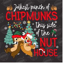 Merry Christmas Png, Chip & Dale ChristmasPng, Christmas Family Vacation Png, Chipmunks Gifts, Snowmen Png, Snowflake, D