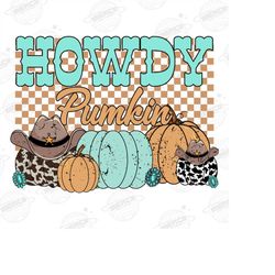 Western Halloween Howdy Pumpkin Png | Western Retro Png | Western Png | Fall Png | Pumpkin Png | Sublimation Png Design