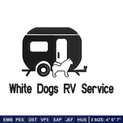 White dog rv service embroidery design, Logo embroidery, Embroidery file,Embroidery shirt, Emb design, Digital download