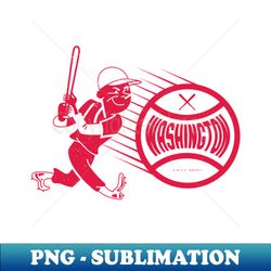 Vintage Baseball - Washington Nationals - Exclusive Red Washington Wordmark PNG Sublimation Download