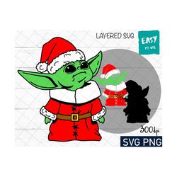 Alien Santa SVG, Cricut svg, Clipart, Layered SVG, Files for Cricut, Christmas svg, Cut files, Silhouette, T Shirt svg p