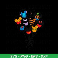 Cartoon Balloons Svg, Stitch balloon svg, Tigger Balloon svg, Mickey balloons svg, Vinyl Cut File, Svg, Pdf, Jpg, Png, A
