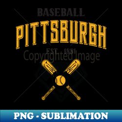 Pittsburgh Baseball Est 1881 - Retro Logo - High-Resolution Digital Download for Sublimation