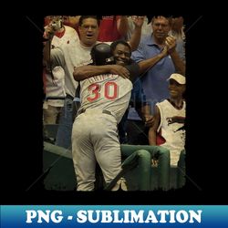 Ken Griffey Jr 500th Home Run - Fatherly Embrace - High-Quality Sublimation PNG Download