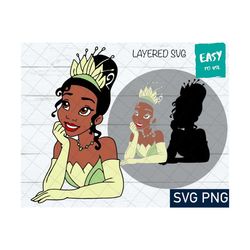 Princess SVG PNG, Cricut svg, Clipart, Layered SVG, Files for Cricut, Cut files, Silhouette, T Shirt svg