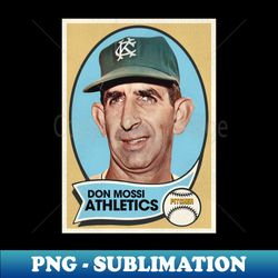 retro baseball card - don mossi - vintage collectible png digital download