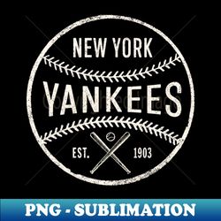 New York Yankees PNG Sublimation Digital Download - Vintage Baseball Tee Design - High-Quality Instant Print
