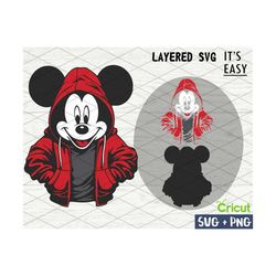 Mouse in a Hoodie SVG, Cricut svg, Clipart, Layered SVG, Files for Cricut, Cut files, Silhouette, T Shirt svg