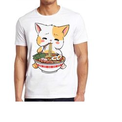 Ramen Cat T Shirt Anime Kawaii Neko Ramen Cute Japanese Noodle  Cool Gift Tee 447