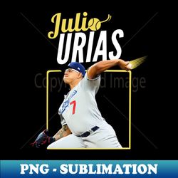 Julio Urias Vintage Baseball PNG Sublimation Digital Download - A Timeless Tribute to an All-Star Pitcher