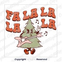 Retro Groovy Christmas Tree Fa La La Png, Fa La La Christmas Png, Vintage Groovy Fa La La Christmas Tree Sublimation Shi