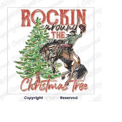 Rockin Around The Christmas Tree Png Sublimation Design, Merry Christmas Clipart, Happy Holiday Png, Rockin Christmas Pn