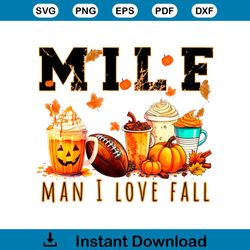 Retro MILF Man I Love Fall PNG Fall Pumpkin PNG Download