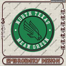 NCAA Logo Embroidery Files, NCAA North Texas Mean Green Embroidery Designs, North Texas Mean Machine Embroidery Designs