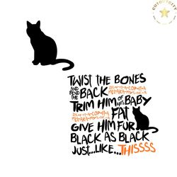 Twist The Bones Black Cat Halloween SVG Graphic Design File