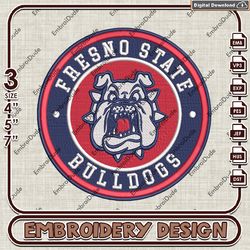 NCAA Logo Embroidery Files, NCAA Fresno State Bulldogs Embroidery Designs, Fresno State Machine Embroidery Designs