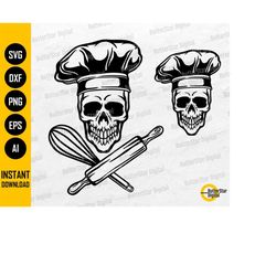 Baker Crossbones Svg | Rolling Pin Bake Cake Pastries Pastry Chef Cook Oven Whisk Spatula | Cut Files Clip Art Vector Di