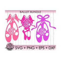ballet svg / ballet shoe monogram svg / ballet svg files, ballerina svg files, ballet monogram cut file, for cricut mach