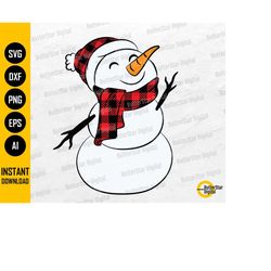 Snowman SVG | Christmas SVG | Winter | Buffalo Plaid | Cricut Silhouette Cameo Cutting File Printable Clipart Vector Dig