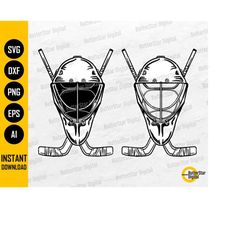 Goalie SVG | Cross Hockey Sticks SVG | Ice Hockey Vinyl Stencil | Cricut Cutting File CNC Printables Clip Art Vector Dig