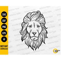 Lion Face SVG | Lion Head SVG | Cute Boho Lion SVG | Wild Animal Graphics Vinyl Stencil | Cut File Printable Clip Art Di