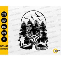 Deer Hunting SVG | Hunter SVG | Hunt SVG | Hunting T-Shirt Decal Graphics | Cricut Cutting File Cameo Clip Art Vector Di