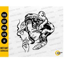 Smoking Medusa SVG | Cigarette SVG | Nicotine SVG | Smoke Cigar Svg | Cricut Cutting File Silhouette Clip Art Vector Dig