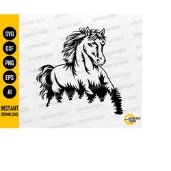 Wild Horse SVG | Animal T-Shirt Sticker Stencil Vinyl Clip Art Vector | Cricut Cutting File Silhouette Cameo Digital Dow