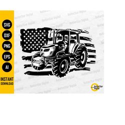 US Tractor SVG | USA Farm Svg | American Farming Decal T-Shirt Graphics Decor | Cricut Silhouette Cut Clipart Vector Dig