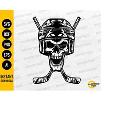 Skull Hockey Player SVG | Crossbones SVG | Skeleton Sport Game Gear Headgear | Cutting File Printable Clip Art Vector Di