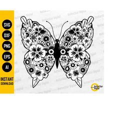 floral butterfly svg | flower wings svg | insect shirt graphics decal | cricut silhouette cutting file clipart vector di
