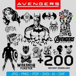 Avengers Clipart Svg, Avengers Bundle Package Svg, Marvel Clipart Svg, Super Heroes Svg l Instant Download Cut File