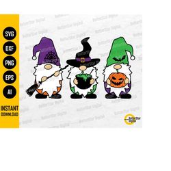 Halloween Gnomes SVG | Spooky SVG | Cute Gnome T-Shirt Sticker Graphics | Cut Cutting File Printables Clip Art Vector Di