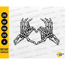skeleton hand heart sign with cobweb svg | bones tattoo decal t-shirt vinyl sticker | cricut cut file clip art vector di