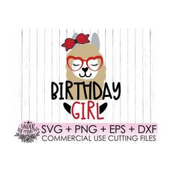 LLama Birthday Girl Svg,LLama Svg,LLama Face Svg ,Alpaca Svg,Layered Svg,Instant Download,Silhouette cut file, Cricut cu