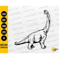 Brachiosaurus Dinosaur SVG | Long Neck Dino SVG | Prehistoric Animal | Cricut Cut Files Silhouette Cameo Clipart Vector