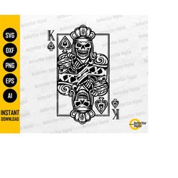 Skeleton King Of Spades SVG | Gothic Playing Cards Decal Shirt Tattoo | Cricut Cutting File Printable Clipart Vector Dig