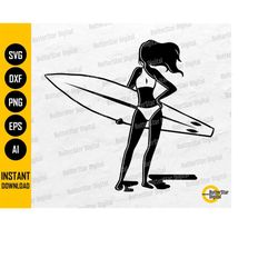 Surfer Girl SVG | Beach SVG | Waves Ocean Sea Sunset Surf Tan Lines Saltwater Salty Hair | Cut Files Clip Art Vector Dig