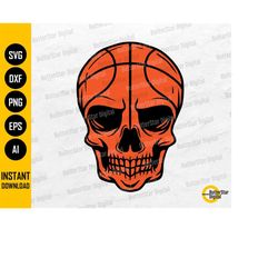 Skull Basketball SVG | Skeleton Sport Game Dunk Shoot Jam Slam Rebound Block | Cutting File Printable Clip Art Vector Di