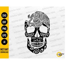Calavera Mexicana Con Aguila SVG | Mexican Skull SVG | Dia De Los Muertos SVG | Cricut Cut File Vinyl Clipart Vector Dig