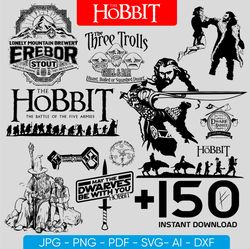 The Hobbit Artwork svg, LOTR art svg, The Hobbit Bundle Svg Package, Lord of the Rings l Gifts for Lord of the Rings