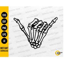 skeleton hand shaka svg | summer surf t-shirt decal vinyl sticker graphics | cricut cut files cuttable clipart vector di