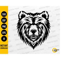 bear head svg | wild animal t-shirt decals stencil stickers outline | cricut cut file cnc silhouette clipart digital dow