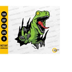 raptor coming out of hole svg | velociraptor svg | dinosaur t-shirt wall art decals | cricut cut files clipart vector di