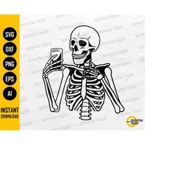 selfie skeleton svg | funny gothic t-shirt decal vinyl graphics | cricut cut file silhouette printable clipart vector di